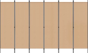 vidaXL Διαχωριστικό Δωματίου 6-Πάνελ Μπεζ 300 x 180 cm Ύφασμα