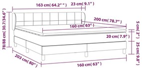 Κρεβάτι Boxspring με Στρώμα Κρεμ 160x200 εκ. Υφασμάτινο - Κρεμ