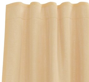 vidaXL Κουρτίνες Voile με βρόχους 2 τεμάχια Άμμος 140x140 cm