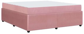 vidaXL Σκελετός κρεβατιού με στρώμα Άλλο Ροζ 180 x 200 cm Βελούδο
