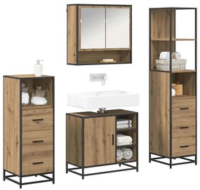 vidaXL Σετ Επίπλων Μπάνιου 4 pcs Artisan Oak Επεξεργασμένο ξύλο