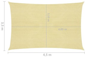 Πανί Σκίασης Μπεζ 3,5 x 4,5 μ. από HDPE 160 γρ/μ² - Μπεζ