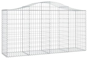 vidaXL Συρματοκιβώτιο Τοξωτό 200x50x100/120εκ. από Γαλβανισμένο Χάλυβα