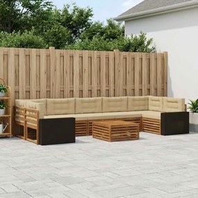vidaXL Σειρά Καναπέ Εξωτερικού 8 pcs Φυσικό και Μπεζ