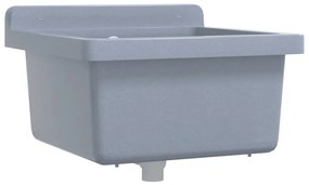 vidaXL Νιπτήρας Επίτοιχος Γκρι 40x40x24 εκ. από Ρητίνη