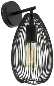 Eglo Clevedon Vintage Φωτιστικό Τοίχου με Ντουί E27 σε Μαύρο Χρώμα 49143