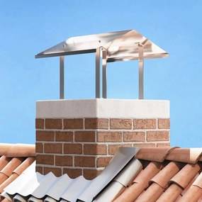 vidaXL Καπνοδόχος Ασημί 50 x 50 x 37 εκ Ανοξείδωτο ατσάλι