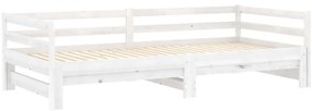vidaXL Καναπές Κρεβάτι Συρόμενος Λευκός 2x(90x200) εκ. Ξύλο Πεύκου