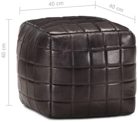 vidaXL Πουφ Μαύρο 40 x 40 x 40 εκ. από Γνήσιο Δέρμα Κατσίκας