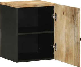 vidaXL κρεμαστό ντουλάπι μπάνιου μαύρο 38x33,5x48 cm μασίφ ξύλο Mango