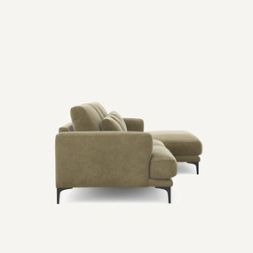 Γωνιακός καναπές XL δεξιός από λινό βελούδο, MARSILE