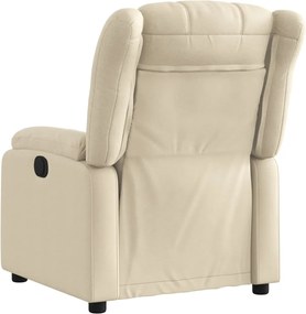 vidaXL Πολυθρόνα Ανακλινόμενη με Κρεμ Ύφασμα από Ύφασμα