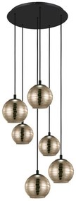 Φωτιστικό Οροφής 39687 Lemorieta E27/6 Black-Gold Eglo Μέταλλο,Γυαλί