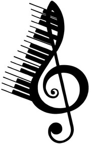 Διακοσμητικό Τοίχου Musical 899SKL2375 42x69cm Black Wallity Μέταλλο