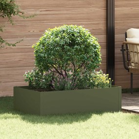 vidaXL Περίγραμμα γκαζόν 100 x 60 x 35 cm Ατσάλι Λαδί
