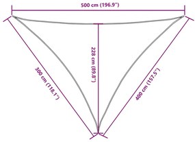 Πανί Σκίασης Τρίγωνο Ανθρακί 3 x 4 x 5 μ. από Ύφασμα Oxford - Ανθρακί