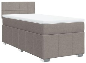 Κρεβάτι Boxspring με Στρώμα Taupe 90x190 εκ.Υφασμάτινο - Μπεζ-Γκρι