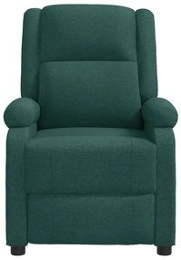 vidaXL Πολυθρόνα Μπερζέρα Μασάζ Σκούρο Πράσινο Υφασμάτινη