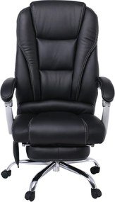 BF8550 Massage Relax Πολυθρόνα Γραφείου Διευθυντή, Βάση Χρώμιο με Υποπόδιο, Pu  Μαύρο   1τμχ