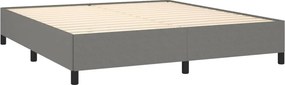 vidaXL Κρεβάτι Boxspring με Στρώμα Σκούρο Γκρι 180x200 εκ Υφασμάτιν