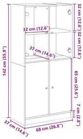 ΝΤΟΥΛΑΠΑ ΜΕ ΠΟΡΤΕΣ ΜΑΥΡΟ 68X37X142 ΕΚ. ΕΠΕΞΕΡΓΑΣΜΕΝΟ ΞΥΛΟ 3295865