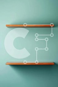 Intra Συλλεκτικό Ξύλινο Παζλ Plywood 4mm - Καθαρά και οργανωμένα ξύλινα ράφια σε γαλάζιο τοίχο Σε Ξύλινο Κουτί - Διαστάσεις Puzzle: 10x10 cm – 25 κομμάτια