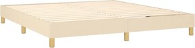 vidaXL Κρεβάτι Boxspring με Στρώμα Κρεμ 180x200 εκ. Υφασμάτινο