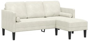 vidaXL καναπές L με σχήμα L κρεμ 173x131x67 εκ. βελούδο