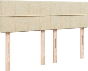 vidaXL Κρεβάτι Boxspring με Στρώμα Κρεμ 140x190 εκ. Υφασμάτινο
