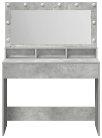 vidaXL Κομοδίνο με LED Φωτισμό Γκρι Σκυρόδεμα 100x41x135 εκ