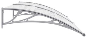 vidaXL Στέγαστρο Πόρτας Γκρι / Διαφανές 200 x 75 εκ. Πολυανθρακικό
