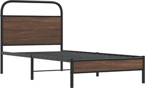 vidaXL Πλαίσιο Κρεβατιού Χωρ. Στρώμα Καφέ Δρυς 90x200 εκ Επεξ. Ξύλο