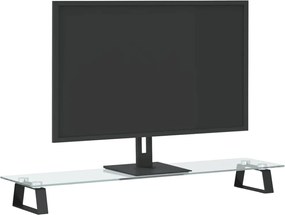 vidaXL Βάση Οθόνης Μαύρη 80x20x8 εκ. από Ψημένο Γυαλί και Μέταλλο