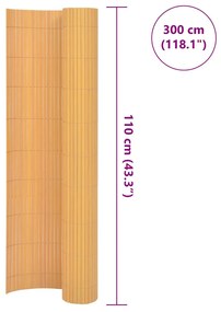 vidaXL Περίφραξη Κήπου Διπλής Όψης Κίτρινη 110 x 300 εκ.