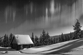 Εικόνα παραμυθένιο χειμερινό τοπίο σε ασπρόμαυρο - 60x40