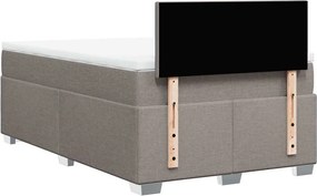 vidaXL Κρεβάτι Boxspring με Στρώμα Taupe 120x190 εκ. Υφασμάτινο