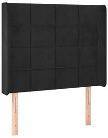vidaXL Κρεβάτι Boxspring με Στρώμα &amp; LED Μαύρο 90x190 εκ. Βελούδινο