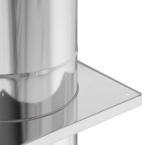 vidaXL Επέκταση Καμινάδας Ασημί 35 x 35 x 65 εκ Ανοξείδωτο ατσάλι