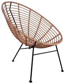 ΠΟΛΥΘΡΟΝΑ ΤΥΠΟΥ ΦΩΛΙΑ ΜΕΤΑΛΛΙΚΗ ALLEGRA HM5458.02 ΜΕ ΜΑΥΡΟ WICKER 73x83x86Υ εκ.