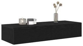 vidaXL Ράφι τοίχου με συρτάρια Μαύρο 100x36x19 cm Κατασκευασμένο ξύλο