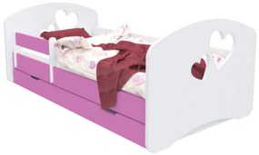 Κρεβάτι με Συρτάρι + Στρώμα Heart  White + Pink  90x200cm H90200