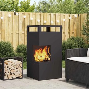 vidaXL Φωτιά Μαύρο 50 x 50 x 100 cm Κρύα έλαση από χάλυβα