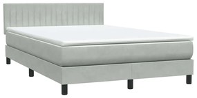 ΚΡΕΒΑΤΙ BOXSPRING ΜΕ ΣΤΡΩΜΑ ΑΝΟΙΧΤΟ ΓΚΡΙ 140X220 ΕΚ. ΒΕΛΟΥΔΙΝΟ 3316449