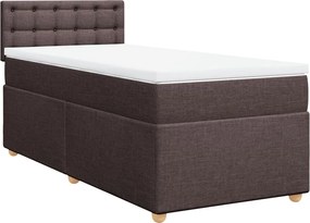 vidaXL Κρεβάτι Boxspring με Στρώμα Σκούρο Καφέ 80x200 εκ. Υφασμάτινο