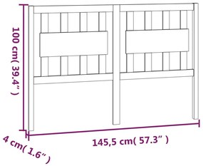 Κεφαλάρι Κρεβατιού Λευκό 145,5x4x100 εκ. από Μασίφ Ξύλο Πεύκου - Λευκό