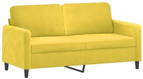 vidaXL Σαλόνι Σετ 2 Τεμαχίων Κίτρινο από Βελούδο