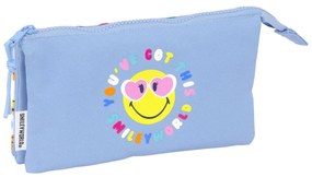 Κασετίνα Smiley Joyful Πολύχρωμο Ανοιχτό Μπλε 22 x 12 x 3 cm