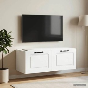 VidaXL Τοποθετούμενος στον τοίχο τηλεοπτικός ερμάριος Επιτοίχιο Λευκό