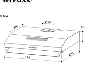 Απορροφητήρας κουζίνας ελεύθερος 60cm Telemax TF2360 λευκός