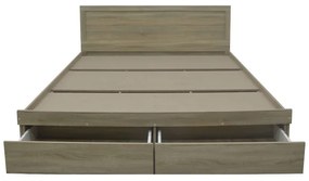 Κρεβάτι Olympus pakoworld με συρτάρι σε sonoma απόχρωση 160x200εκ